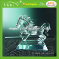 Wholesale new design fashion clear crystal glass horses figurines trophy for business gift